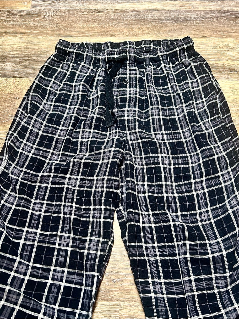 George Black Plaid Lounge Pants Y2K Grunge Pajama Pants M 32-34